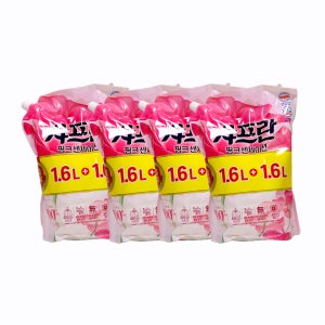 섬유유연제 샤프란 리필 / 핑크, 1.6L, 4개