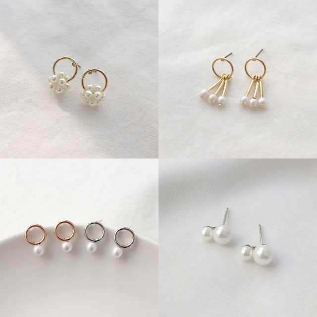 <b><p>Ear possible ily Sver fing Pel Sticky Ofce</p></b><b><p>グィチ 可能 デイリー ウンチム 真珠 ぴったりつく イヤリング 会社員 シンプル</p></b><br /><br /><p align='center'>