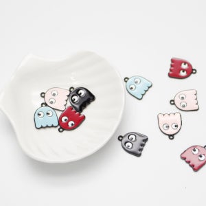 팩맨 문어 펜던트 메탈 참 키링 만들기 재료 악세사리부자재