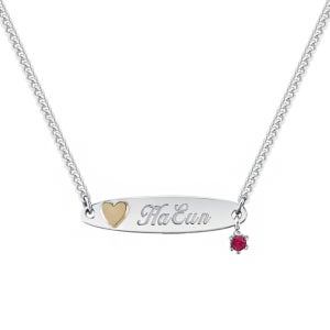 무료각인/14K콤비 미아방지목걸이, 크리스탈 바비