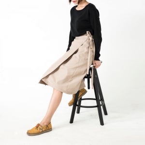 빠른배송!리넨 랩스커트, 촘촘