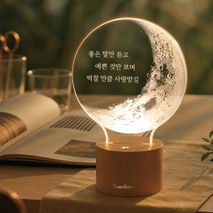 램플로우 달 무드등 무선 커플 생일 집들이선물 주문제작, 마이너스원 램플로우 무드등