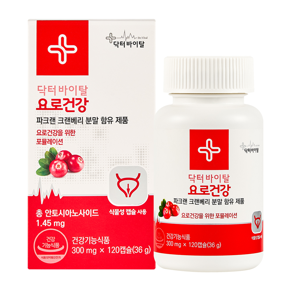닥터바이탈 요로건강 <b>크랜베리</b> 120<b>캡슐</b>, 1개
