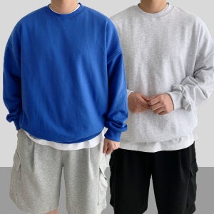 남자맨투맨 오버핏 무지 쭈리맨투맨
