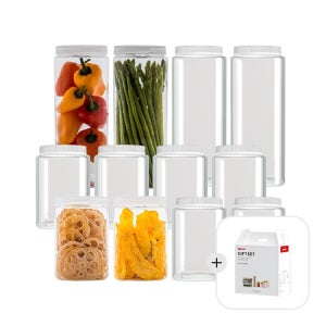 수납용기 감사선물세트(사각1호 4개+사각하프 8개)