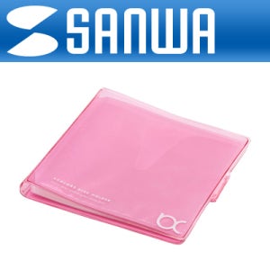 SANWA FCD-CL12P 투명 슬림 CD/DVD 케이스(12매/핑크)