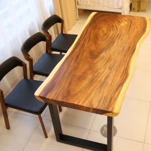 앨런빌 보루네오월넛 통원목 우드슬랩식탁 카페테이블 6인 8인