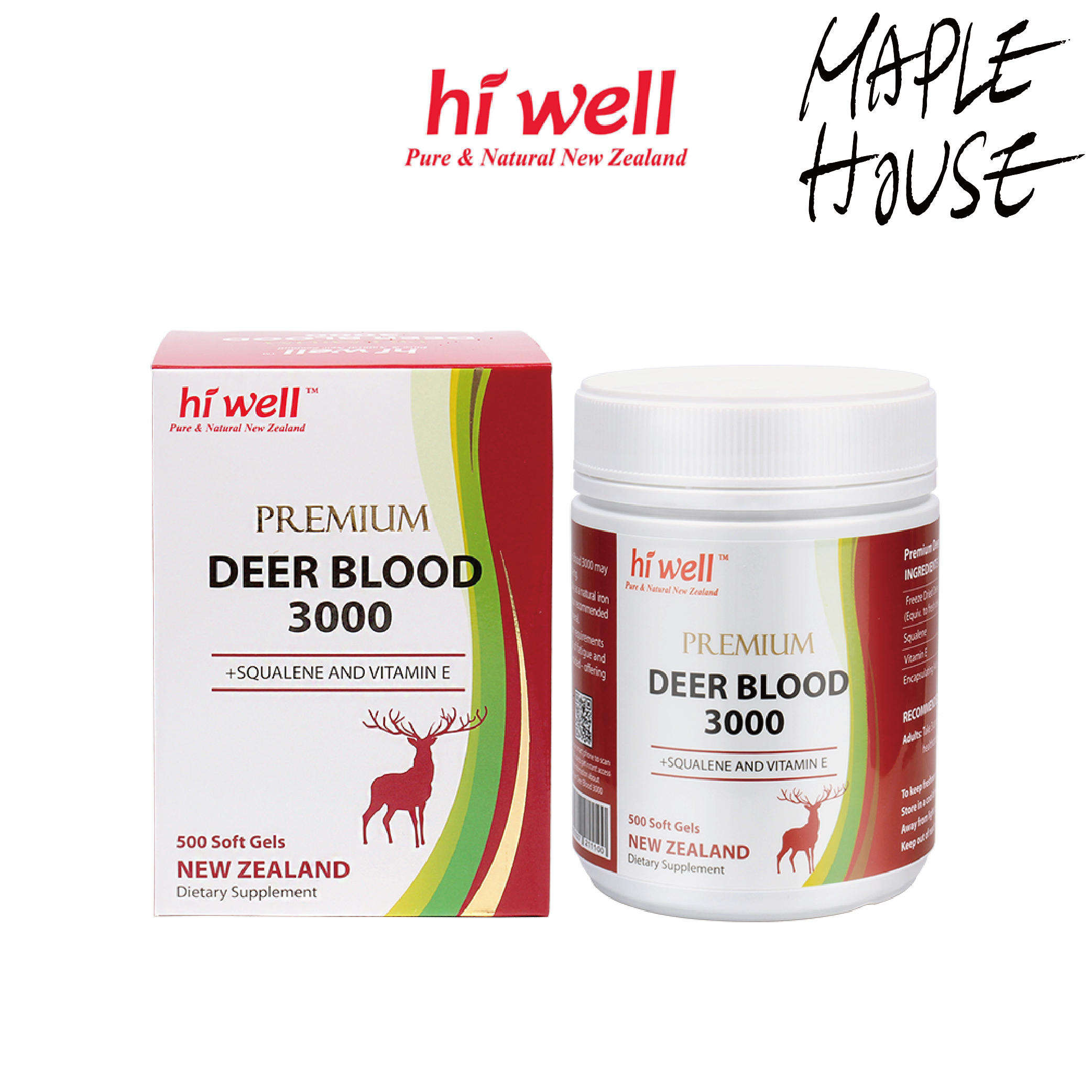 뉴질랜드 숫사슴 <b>녹혈</b>동결건조 3000mg 500캡슐 하이웰
