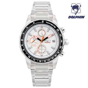 돌핀 크로노그래프 남자 메탈시계 DP 900-1 WHITE