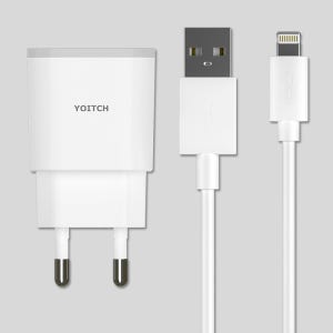 요이치 듀크 2.1A 듀얼 충전기 패키지 아이폰 8핀 케이블 YC-8C180