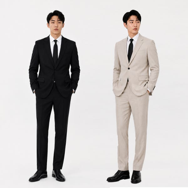트러수트 가을 남자 밴딩 정장 세트 단체 면접 수트 결혼식 하객룩