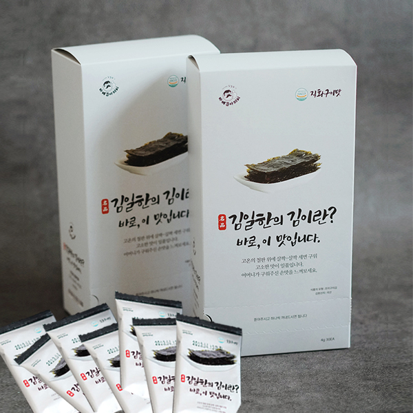 Griddle Direct-Grilled Seasoned Roasted Seaweed Kim Il-han's Gimiran Lunchbox Seaweed 30 Packs