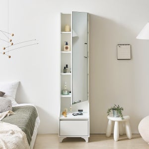 룩크 슬림 틈새 전신 거울 수납 화장대 5단 400