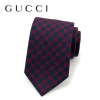 [정품] GUCCI 구찌 GG 패턴 명품 넥타이 네이비 레드 65244174