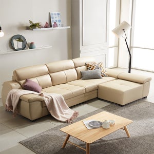 동서가구 소브 면피가죽 4인소파+카우치스툴 DF909043