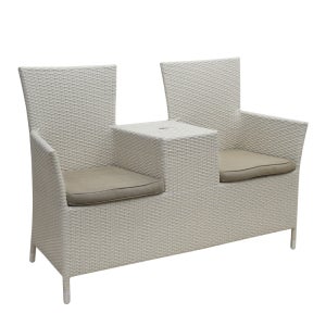 비앙카 라탄 커플체어 야외용 테라스 정원 카페 야외 알루미늄 의자