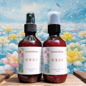 코스테글로리 연꽃 스킨로션 세트 160g 청소년 성인 중학생 민감성 피부 피지 케어 화장품