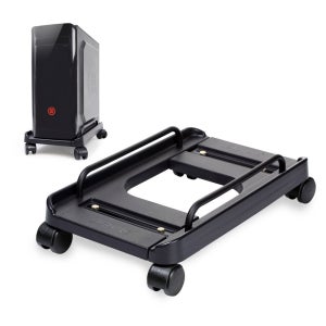 디스토어 폭 조절 가능 이동식 컴퓨터 본체 받침대 -무빙바퀴 6개로 업그레이드