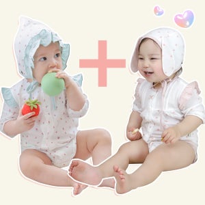 1+1 메르베 7부 바디슈트 아기내복 신생아 바디수트 세트 봄 가을 옷 (백일/돌)