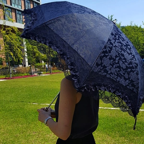 자외선차단 양산 레이스 여름 uv 암막 꽃무늬 초경량 가벼운 미니 우양산