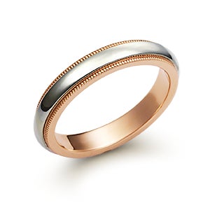 엔조 핑크 밀그레인 웨딩밴드 4mm (Platinum950 & 18K Pink milgrain ring 4.0)