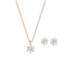 (생일선물)탄생석 세트 목걸이+귀걸이, 크리스탈 바비