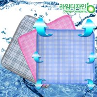 라임디자인 체크무늬 여름 통풍방석