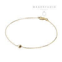 MAADSTUDIO 모래알 14k 18k 데일리 여자 금 팔찌 심플 여자친구 선물