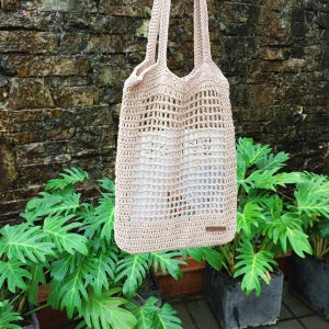 네모 손뜨개 네트 가방, 뜨개여행 kniTrip (니트립)