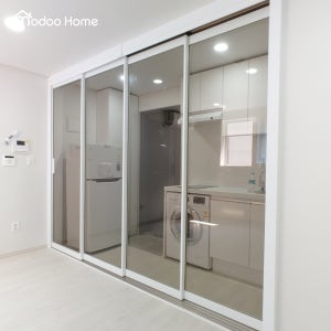 모두홈도어 초슬림 불소 도장 4연동중문 3000mm까지 넓은공간 분리중문 맞춤제작 및 시공