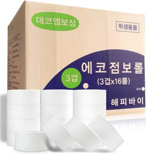 도톰한 에코 점보롤 3겹 16롤 대용량 휴지