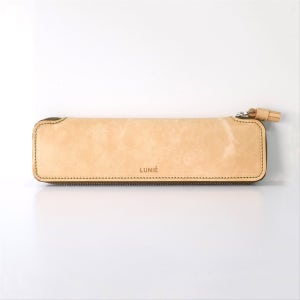 가죽 지퍼 펜슬케이스 필통 직장인 대학생 고등학생 선물, 가죽공방 루니에