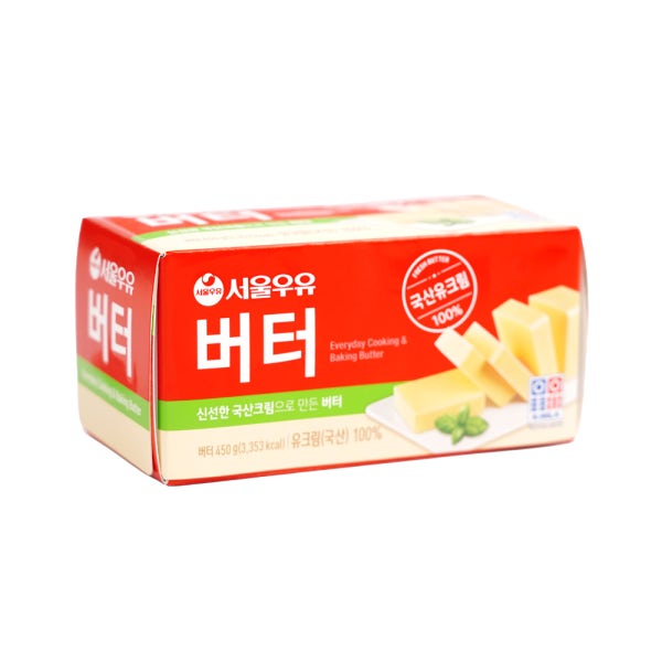 서울우유 버터 450g 무염 천연 냉장 버터