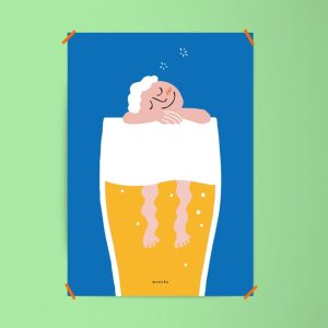 유니크 인테리어 디자인 포스터 M 골든슬럼버 맥주 그림/사진