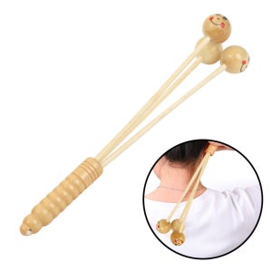 (원목 팡팡안마기 B타입) 딱딱이 목 어깨 등 지압봉 마사지 안마기 효자손 마사지기 나무 핸드형 손