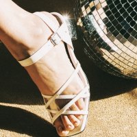 ditole glass lune x strap sandle 디토레 유리 엑스스트랩 샌들