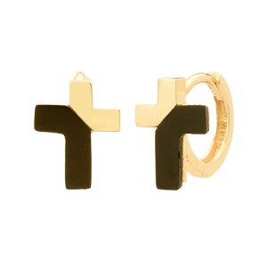 14K 블랙마르십자가 귀걸이