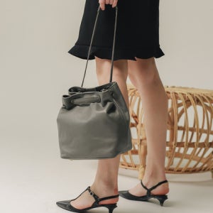 [조에나] yarn leather bag (2colors)