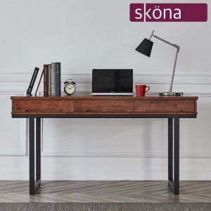 [스코나]비엘르 원목 멀티 수납 책상
