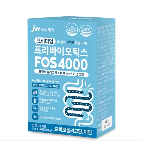 JW중외제약 <b>프리바이오틱스 FOS 4000</b> 5g x 30포