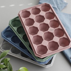 파스텔 다이아모양 15구 실리콘 아이스몰드 얼음틀(뚜껑포함 4color)   뜨거운 여름 시원한 아이스큐브 얼음트레이 모형틀
