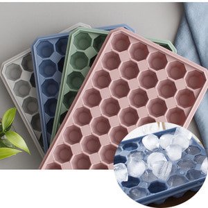 파스텔 다이아모양 40구 실리콘 아이스몰드 얼음틀(뚜껑포함 4color) 뜨거운 여름 시원한 아이스큐브 얼음트레이 모형틀