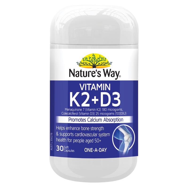 [<b>네이쳐스웨이</b>] <b>비타민 K2</b> + D3 180mcg 30소프트캡슐