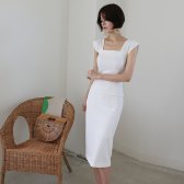 스퀘어넥 슬림 원피스 DR081