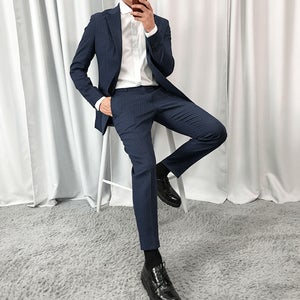 스트라이프 수트 남자 정장세트 - 2color