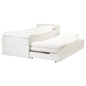 침대프레임+보조침대 수납 화이트 슬렉트 90x200 cm 침대용품 디자인침구 침대갈빗살 침구용품