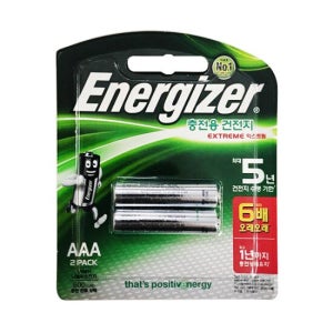 에너자이저 충전지 NH12BP2 AAA충전지 2개입 1.2V 800mAh