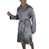 1724187super silk mens long lounge pajama robe bathrobe l sliver