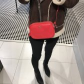 코치 크로스백 crossbody pouch in pebble leather imitation 새들 F65988