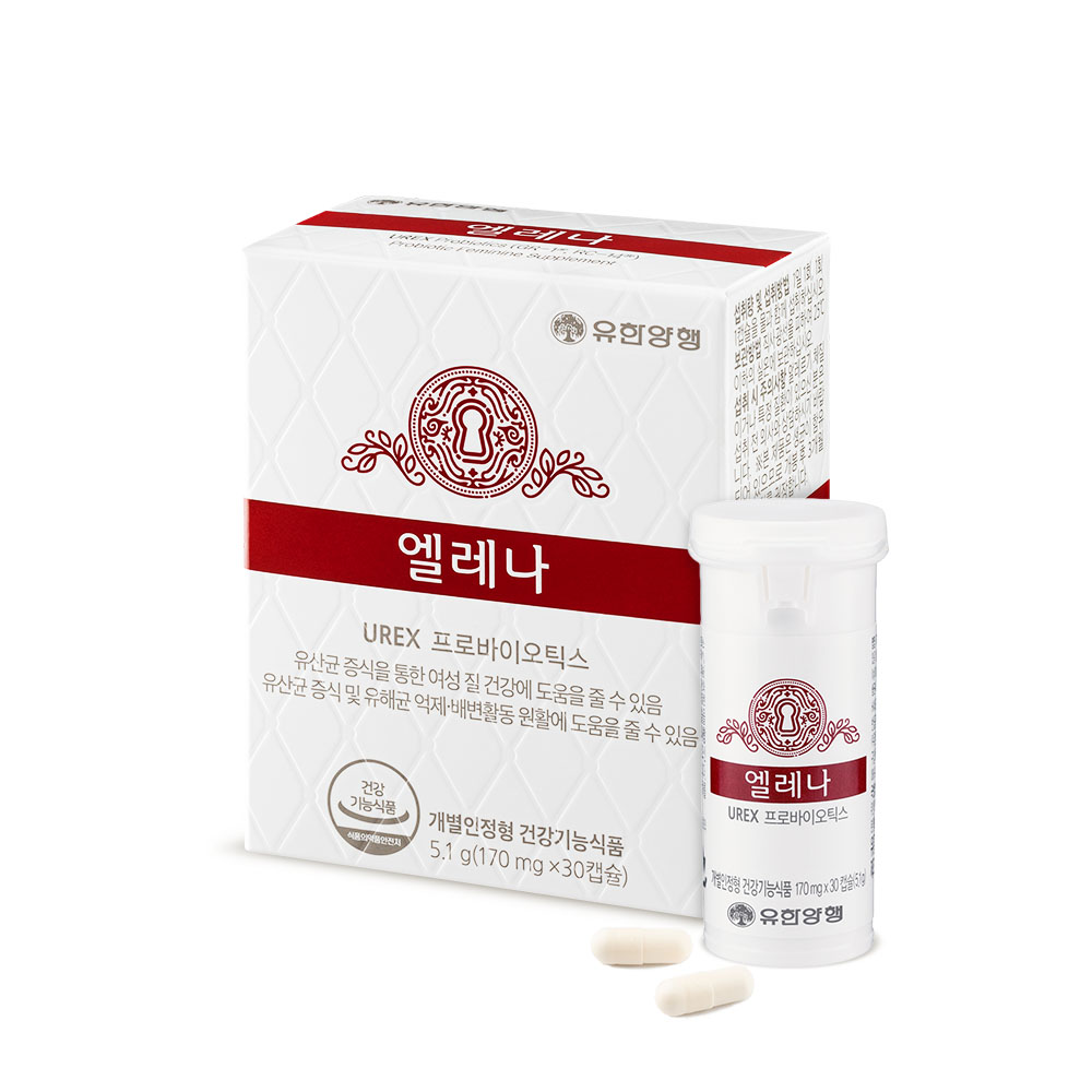 유한양행 엘레나 UREX <b>프로바이오틱스</b> 170mg x 30캡슐